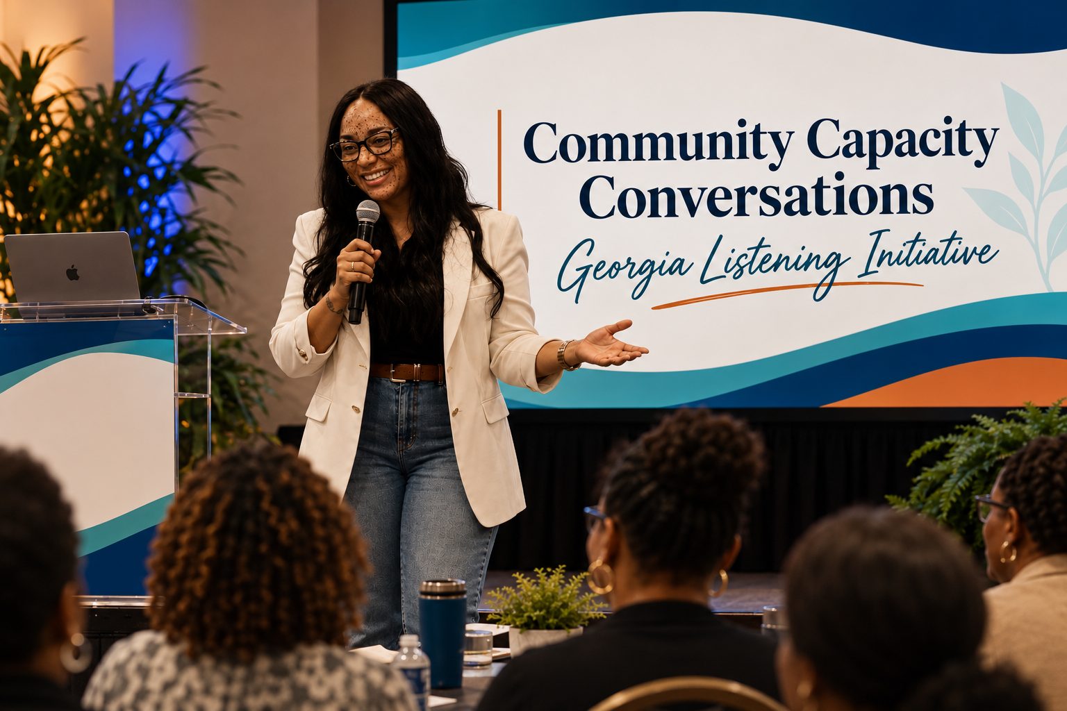 Ravonda Medley introducing Community Capacity Conversations to a room of Georgia service providers